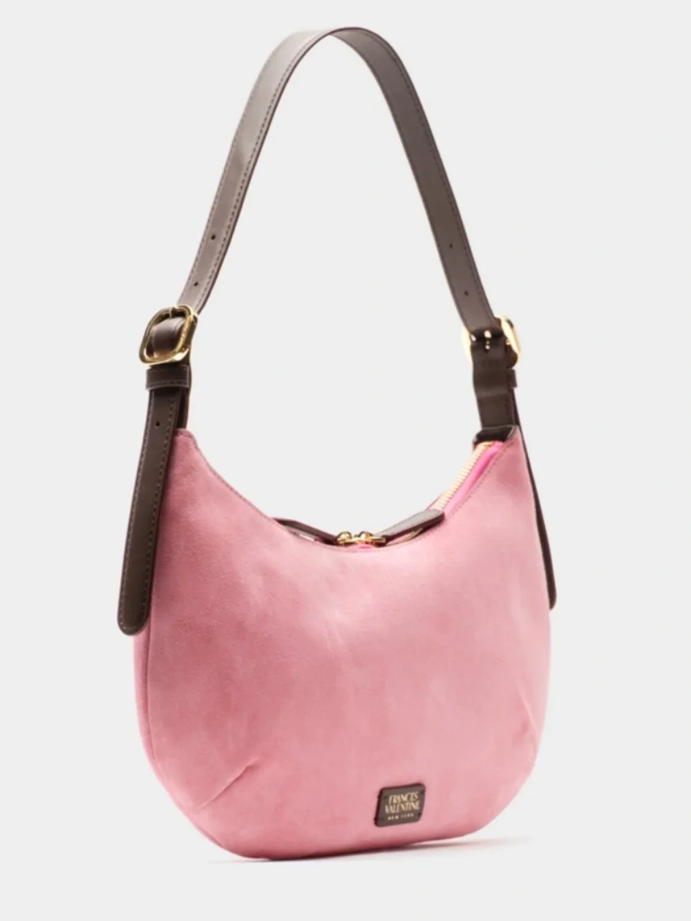 NWT Frances Valentine Starr Hobo Suede Bag in Pink